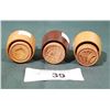 Image 2 : 3 SMALL WOOD BUTTER PRESS STAMPS