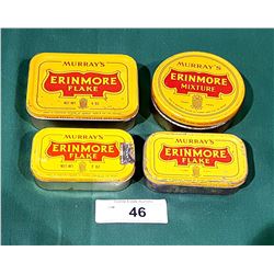 4 VINTAGE MURRAY'S ERINMORE TOBACCO TINS