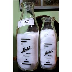 TWO 1940'S MODEL DAIRIES MILK BOTTLES