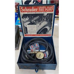 1950'S SCHRAEDER SPARK PLUG TIRE PUMP KIT