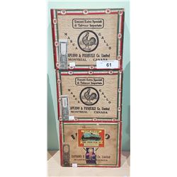 3 VINTAGE WOOD CIGAR BOXES
