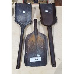 3 ANTIQUE FIREPLACE SHOVES