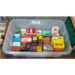 30 VINTAGE SPICE TINS, CANDY TINS ETC