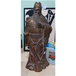 VINTAGE WOOD CARVED JAPANESE FIGURE
