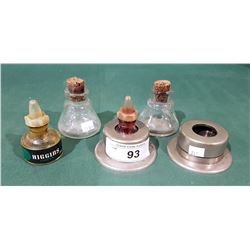 4 VINTAGE INK BOTTLES