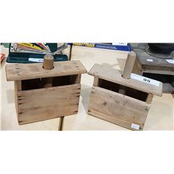 2 ANTIQUE WOOD BUTTER PRESS