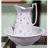 Image 1 : ANTIQUE IRONSTONE CERAMIC JUG & BASIN
