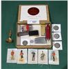 Image 1 : VINTAGE CIGAR BOX W/IGHTERS, 50 CENT COINS, NABOB SPOON ETC