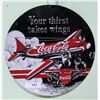 Image 1 : COCA COLA 'YOUR THIRST TAKES WING" AIRPLANE SST EMBOSSED SIGN
