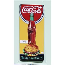 COCA COLA "TASTY TOGETHER" HAMBURGER EMBOSSED SIGN