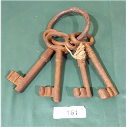4 LARGE IRON SKELETON KEYS