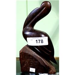 IRONWOOD CARVING OF PELICAN