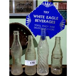 1920'S POP BOTTLES W/CARDBOARD TOPPER