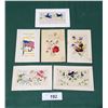Image 1 : 6 WORLD WAR I ERA SILK POSTCARDS