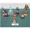 Image 1 : 8 ASSORTED BRASS & GLASS BELLS