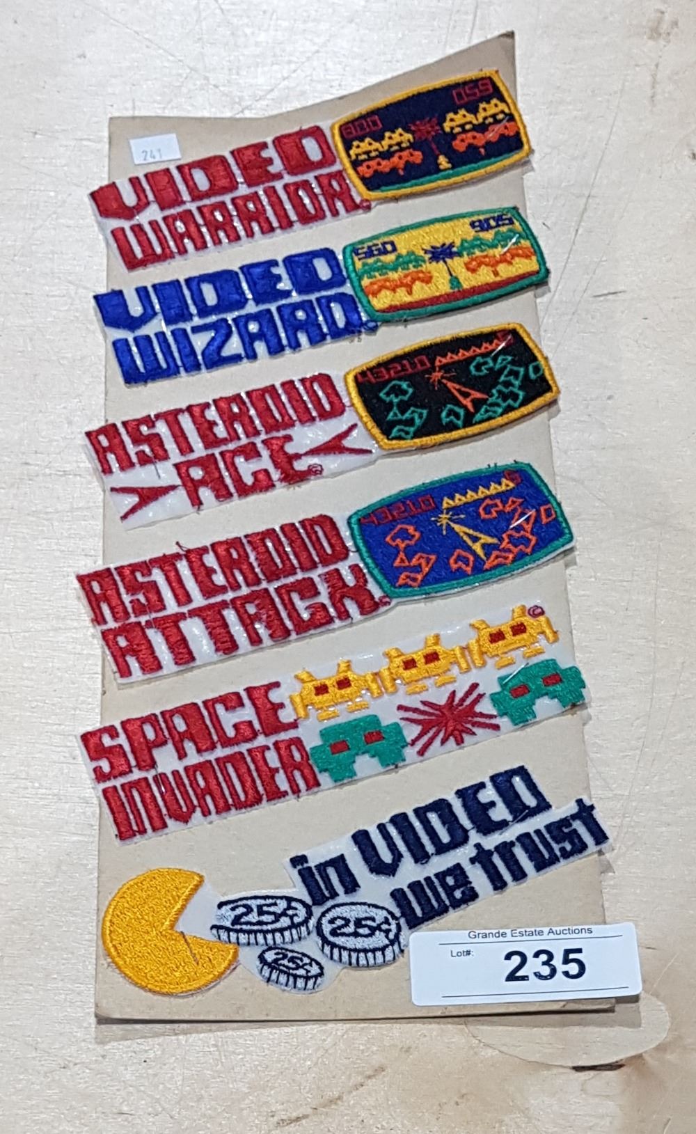 6 VINTAGE 1980'S ARCADE GAME PATCHES