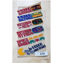 6 VINTAGE 1980'S ARCADE GAME PATCHES