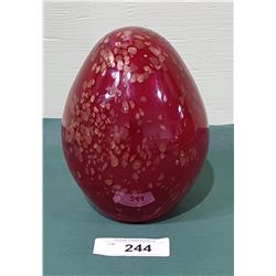 MURANO ART GLASS EGG W/COPPER FLECKS
