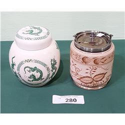 VINTAGE SADLER GINGER JAR & VINTAGE JAM POT