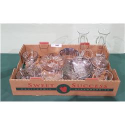 BOX LOT STERLING SILVER OVERLAY GLASS