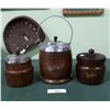 Image 1 : 3 VINTAGE WOOD BISCUIT BARRELS