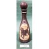 Image 1 : VINTAGE LEATHER BOUND DECANTER W/HUNTING DOG MOTIF