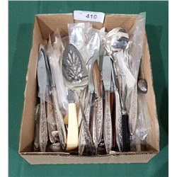 BOX LOT SILVER PLATE FLATWARE