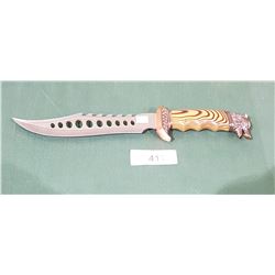 DECORATIVE KNIFE W/WOLF FIGURAL HILT