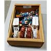 Image 1 : WOOD BOX W/CAST IRON TOYS