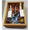 Image 2 : WOOD BOX W/CAST IRON TOYS