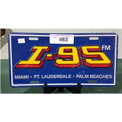 I-95 FM METAL LICENSE PLATE