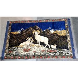 VINTAGE BIGHORN SHEEP WALL TAPESTRY