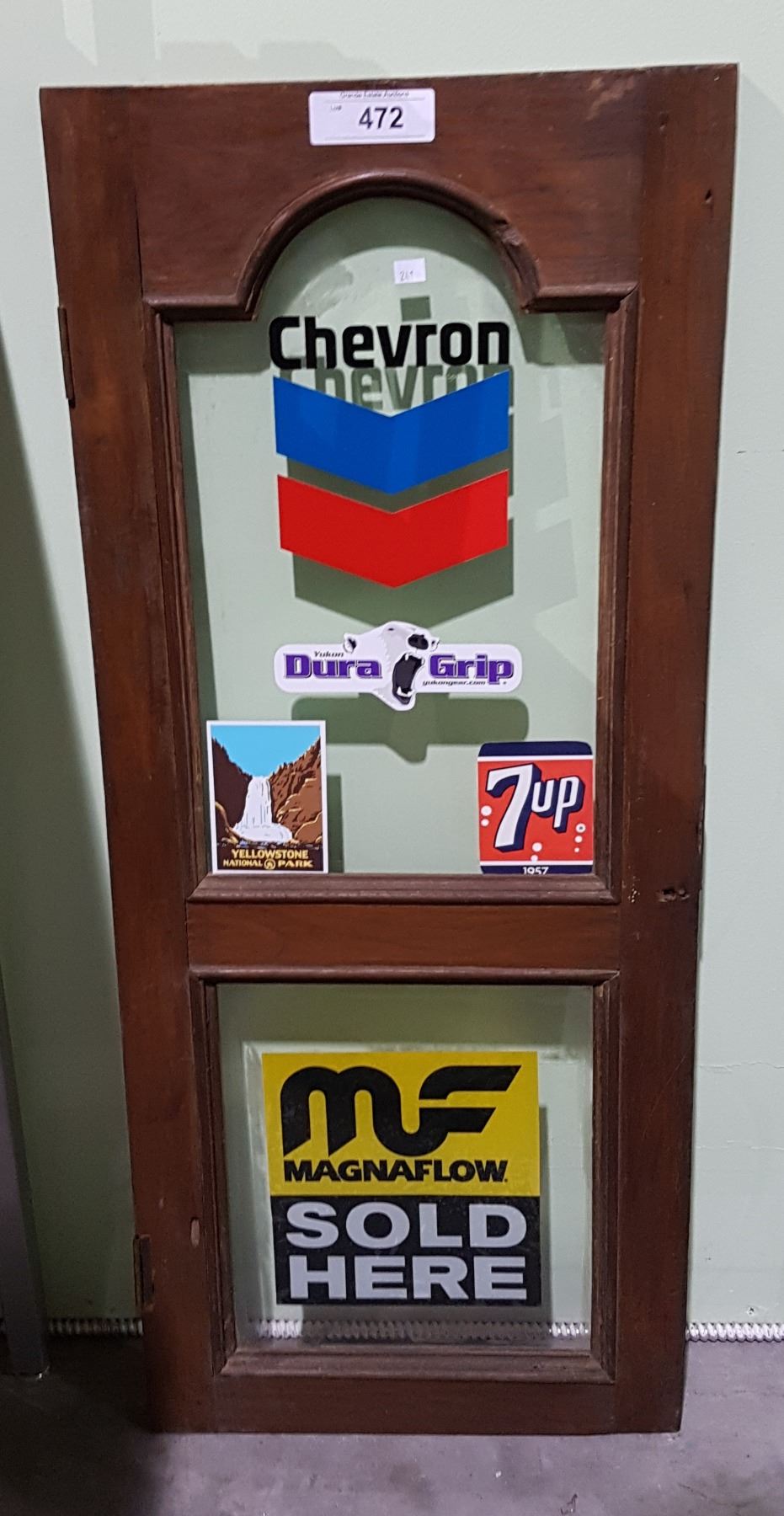 VINTAGE WINDOW W/DECALS