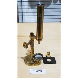 VINTAGE BRASS MICROSCOPE