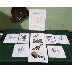 COLLECTION OF 11 SIGNED NATIVE PRINTS