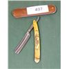 Image 1 : ANTIQUE STRAIGHT RAZOR W/EMBOSSED HORSE DESIGN