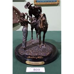 HANDCRAFTED COWBOY STATUE "CHERISHED" SIGNED