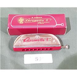 VINTAGE HOHNER CHROMETTA 8 HARMONICA IN ORIGINAL BOX