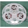 Image 2 : 2 PCS VINTAGE RUBY FLASH BRILLIANT CUT GLASS W/BIRD MOTIF