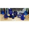 Image 1 : COLLECTION OF COBALT BLUE GLASS