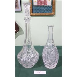 2 PINWHEEL CRYSTAL DECANTERS