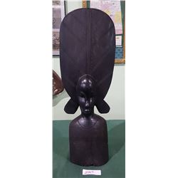 CARVED WOOD AFRICAN STATUE