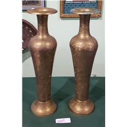 PAIR INDIA BRASS VASES