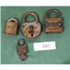 Image 1 : 4 ANTIQUE/VINTAGE LOCKS