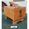 Image 1 : VINTAGE KIWI WOOD SHOESHINE BOX & CONTENTS
