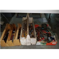 4 WOOD TOOL BOXES & CONTENTS