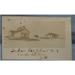 1909 original photo postcard, Indian Day School No. 3, Turtle Mountain Reservation, North Dakota