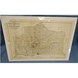 Early 1900’s map of Fergus, Petroleum and Judith Basin Counties, Montana