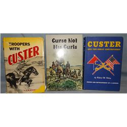 3 books on Custer, Troops With Custer, Brinningstool, 1st, signed, 1952, dj; Custer and the Great Co
