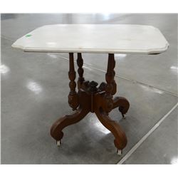 Marble-top parlor table, 30"w x 21"d x 26"t